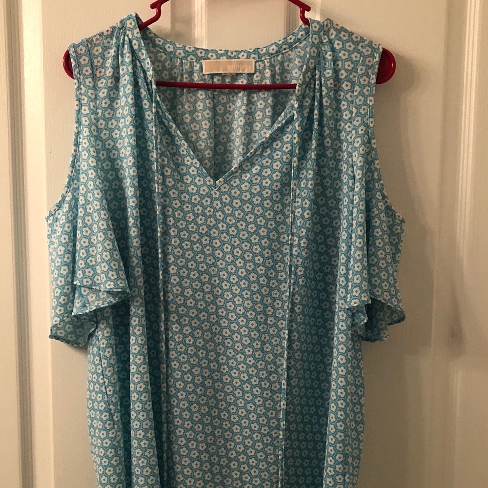 Teal and white Michael Kors blouse